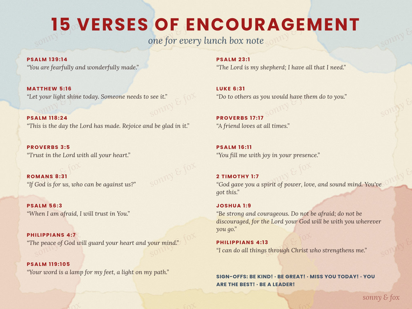 Lunchbox Scripture Tickets