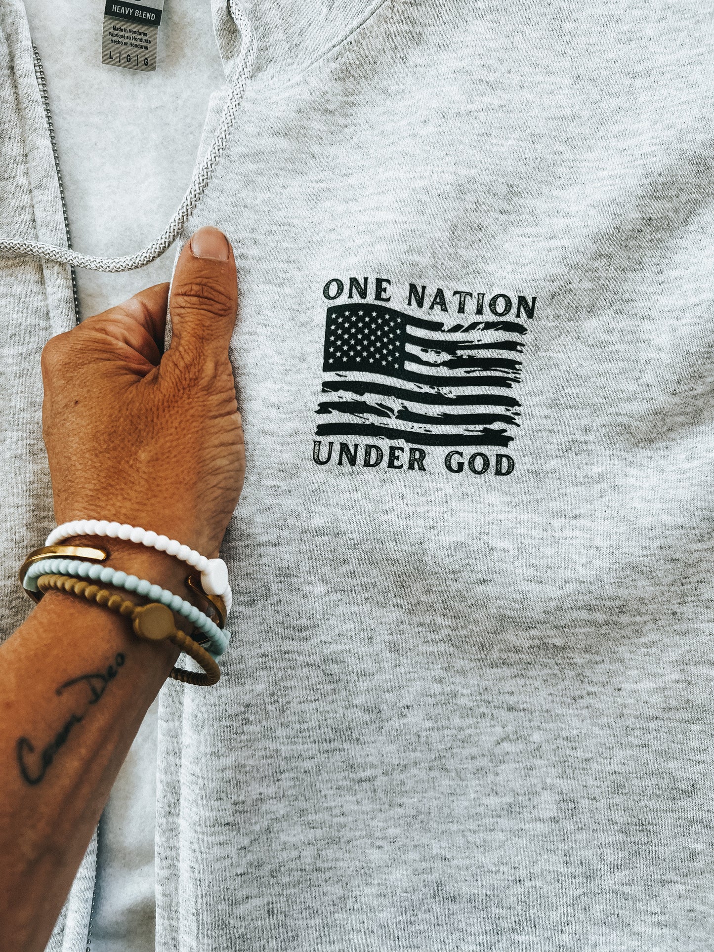 One Nation Under God Full Zip Hoodie