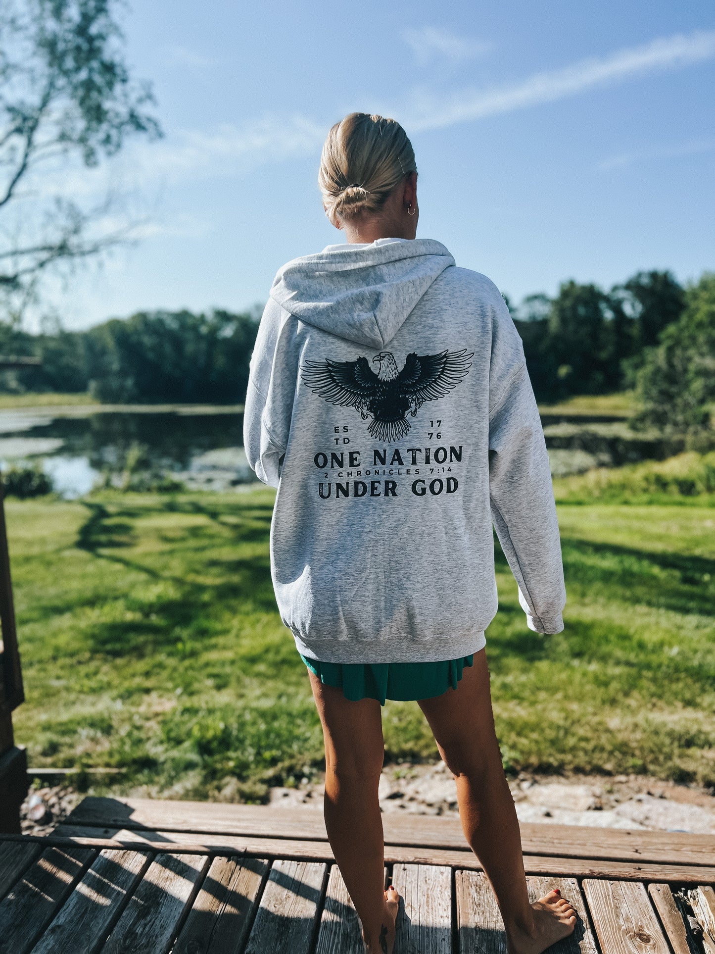 One Nation Under God Full Zip Hoodie