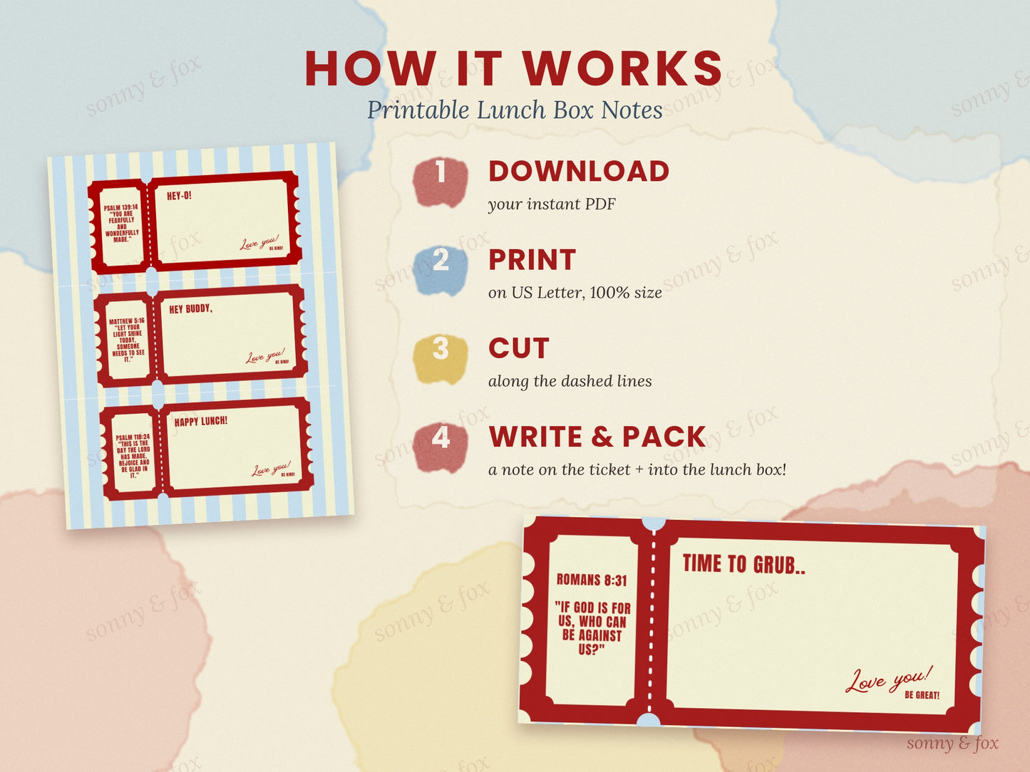 Lunchbox Scripture Tickets
